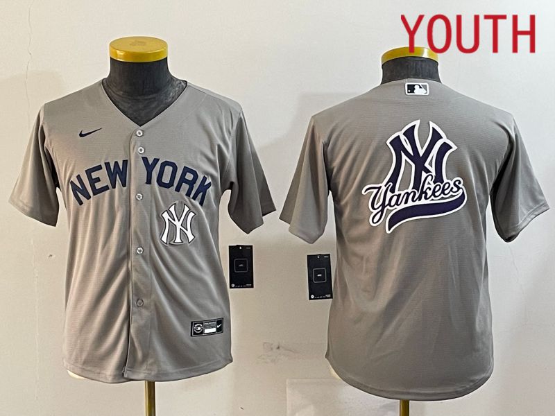 Youth New York Yankees Blank Grey Game 2024 Nike MLB Jersey style 12188